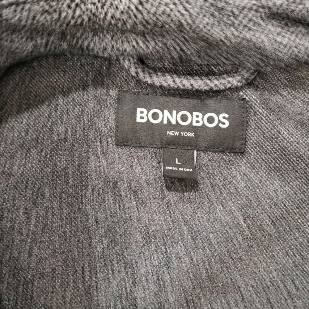 Bonobos | Grey Herringbone Sweater Overshirt | Size Large - Picture 10 of 10